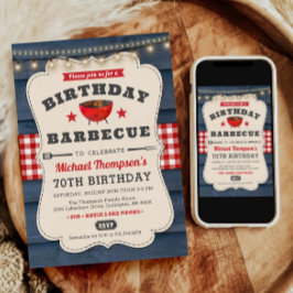 Convite Festa de Churrasco de CHURRASCO de Aniversário 70