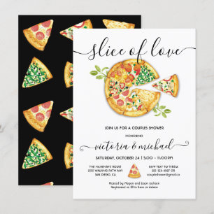 Convite Festa de Churrasco de Pizza Slice of Love