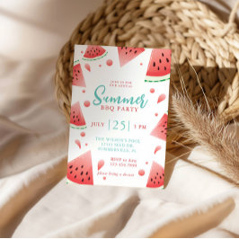 Convite Festa de Churrasco de Verão com Melancia no Quinta
