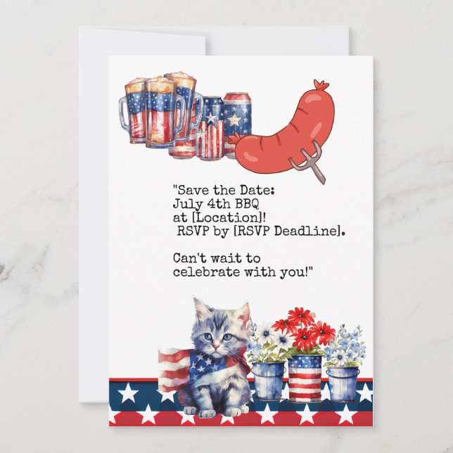 Convite Festa de Churrasco do Dia 4 de Julho de Independên (Frente)