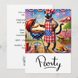 Convite Festa de Churrasco do Gato 4 de Julho Dia da Indep