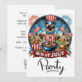 Convite Festa de Churrasco do Gato no Dia 4 de Julho - Dia