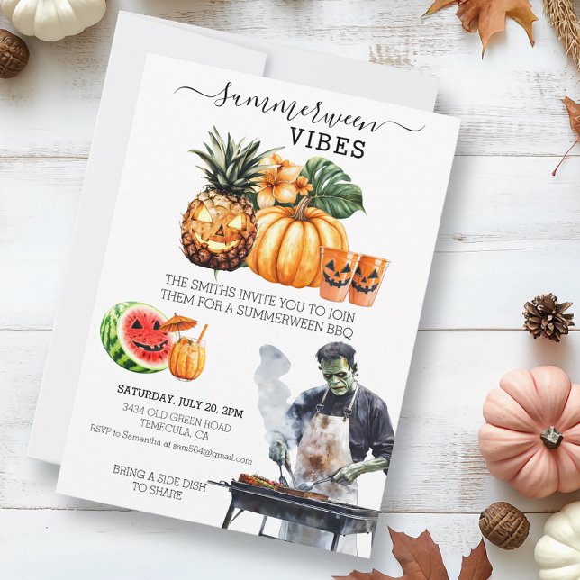 Convite Festa de churrasco do verão Festa de verão na pisc (Criador carregado)