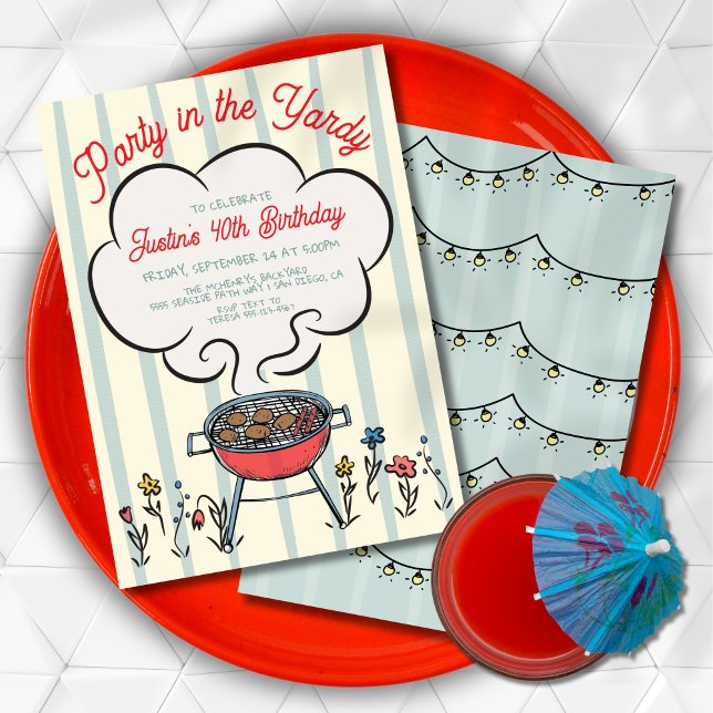 Convite Festa de Churrasco e Grelha na Área de Lazer (Criador carregado)