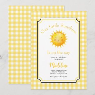 Convite Festa de Chuvinha de Bebê Little Sunshine Yellow S