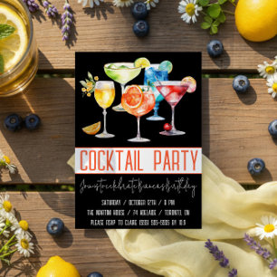 Convite Festa de Cocktail, Bebidas Frutíferas, Festa de an