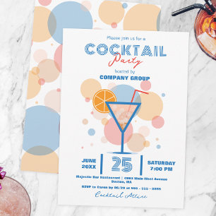 Convite Festa de Cocktail Corporativa Pastel de Meados do