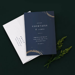 Convite Festa de Cocktail de Anéis Dourados