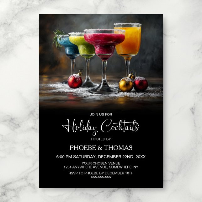 Convite Festa de Cocktail de Férias (Criador carregado)