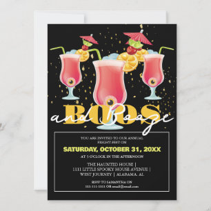 Convite Festa de Cocktail de Halloween Boos e Bebidas Mode