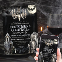 Festa de Cocktail de Halloween com Fantasias Gótic