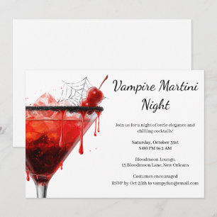 Convite Festa de Cocktail de Halloween Martini de Vampir