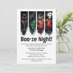Convite Festa de Cocktail de Halloween Noite de Booze