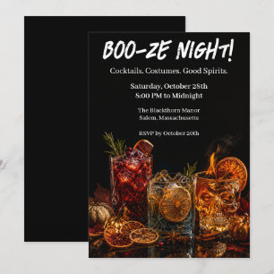 Convite Festa de Cocktail de Halloween   Noite de Booze