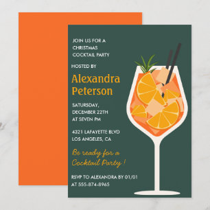 Convite Festa de Cocktail de Natal Elegante Cocktail Moder