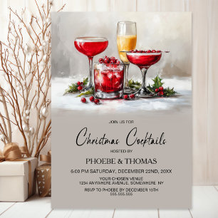 Convite Festa de Cocktail de Natal Holly
