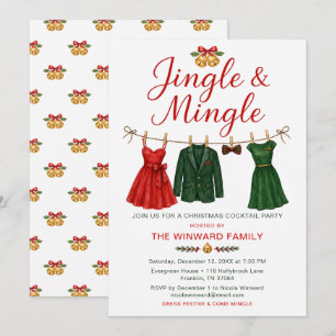 Convite Festa de Cocktail de Natal Jingle & Mingle