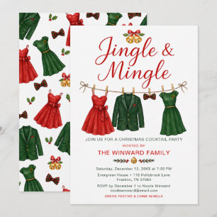 Convite Festa de Cocktail de Natal Jingle & Mingle