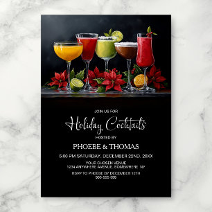Convite Festa de Cocktail de Natal Poinsettia