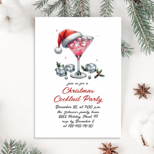 Convite Festa de Cocktail de Natal Whimsical Drawn (Criador carregado)