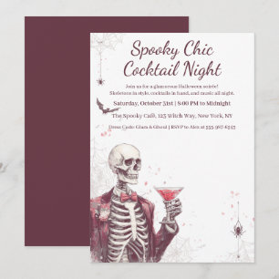 Convite Festa de Cocktail do Halloween   Noite Chic Spooky