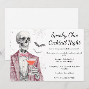 Convite Festa de Cocktail do Halloween   Noite Chic Spooky