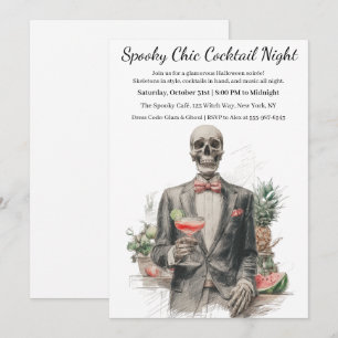 Convite Festa de Cocktail do Halloween   Noite Chic Spooky