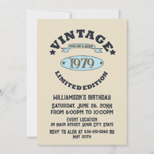 Convite Festa de cocktail personalizada de 45 anos vintage