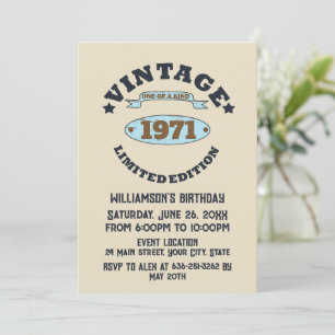 Convite Festa de cocktail personalizada de 55 anos vintage