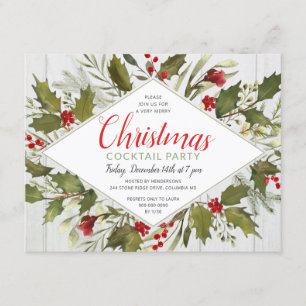 Convite Festa de Cocktail Vintage Holly