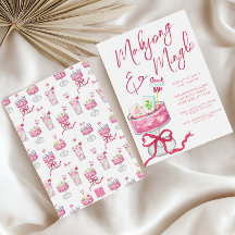 Festa de Cocktails de Mahjong, Rosa-Quente-Aquarel