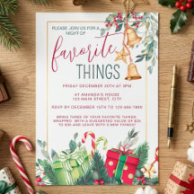 Festa de Coisas Favoritas de Natal Vermelho e Verd