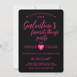 Convite Festa de Coisas Favoritas do Dia de Galentine