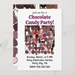 Convite Festa de Comemoração de Doces de Chocolate