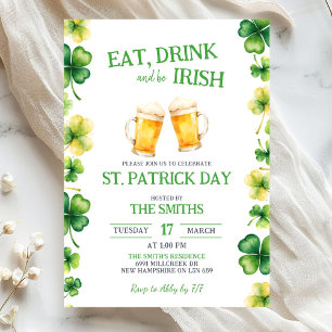 Convite Festa de Comer, Beber e ser Irlandês do Dia de São