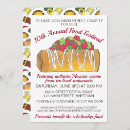 Convite Festa de Comida de ex-texto mexicano Chimichanga