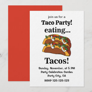 Convite Festa de Comida Taco Tacos
