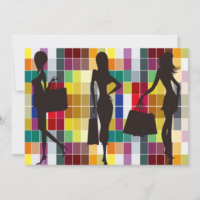 Convite Festa de compras das meninas dia de saída festa (Frente)