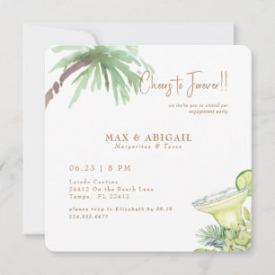 Convite Festa de Compromisso Tropical Margaritas & Tacos