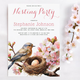 Convite Festa de Construção do Ninho Ovo de Ninho de Pássa