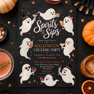 Convite Festa de Coquetéis de Halloween Spirits & Sips