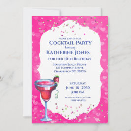 Convite Festa de Coquetel de Bairro Daiquiri Birthday