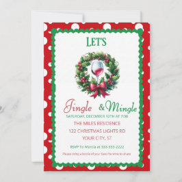 Convite Festa de Coquetel de Natal Jingle and Mingle