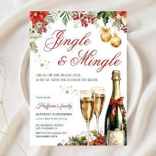 Convite Festa de Coquetel Jingle And Mingle Natal Moderno