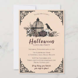 Convite Festa de Costume Adulto do Halloween Escuro Elegan