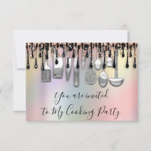 Convite Festa de cozinhar de cozinha de chef Rosa de de pr