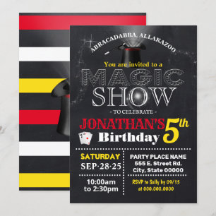 Convite Festa de crianças de bash de aniversário do Magic 