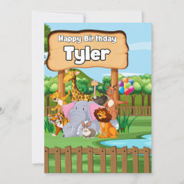 Convite Festa de Crianças do Zoo Fantástico