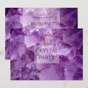 Convite Festa de Cristal de ametista roxa bonita
