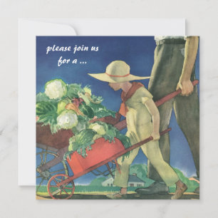 Convite Festa de Culinária de Jardinagem Orgânica Infantil